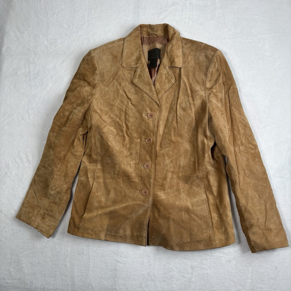 John Paul Richard Uniform Petite Leather Brown Suede Jacket Women's‎ 6